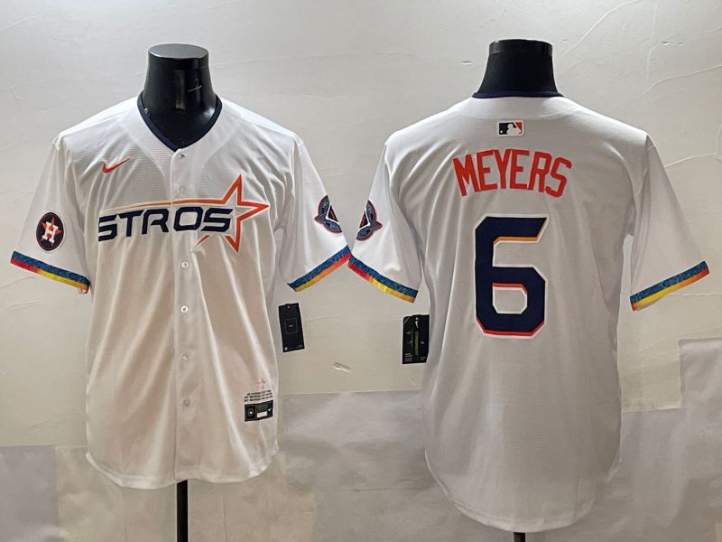 Men Houston Astros #6 Meyers White Four generations Joint Name 2025 Nike MLB Jersey style 9->houston astros->MLB Jersey